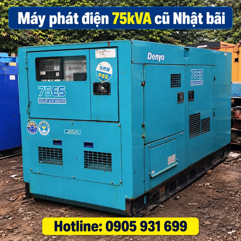 Máy phát điện 75kVA cũ Nhật bãi - Chạy dầu 3 pha, giá tốt TPHCM