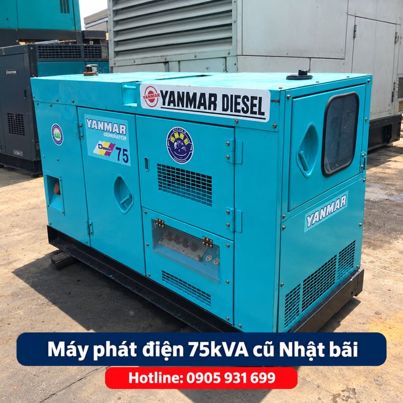 Máy phát điện 75kVA cũ Nhật bãi - Chạy dầu 3 pha, giá tốt TPHCM