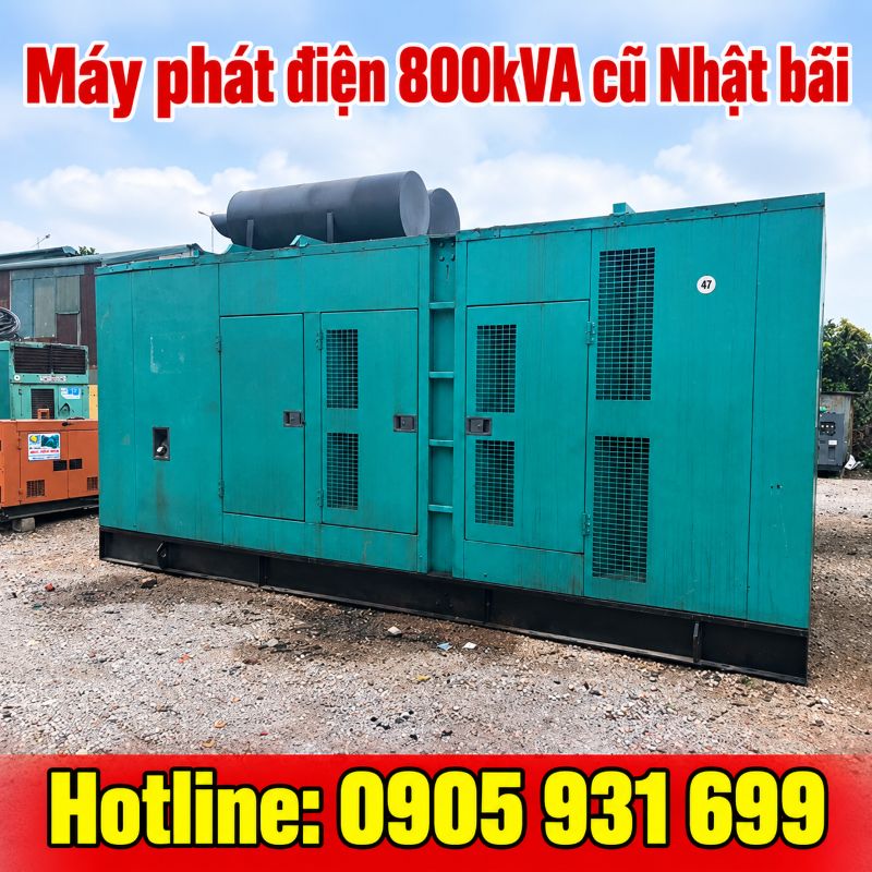 Máy phát điện 800kVA cũ Nhật bãi - Chạy dầu 3 pha, giá tốt TPHCM