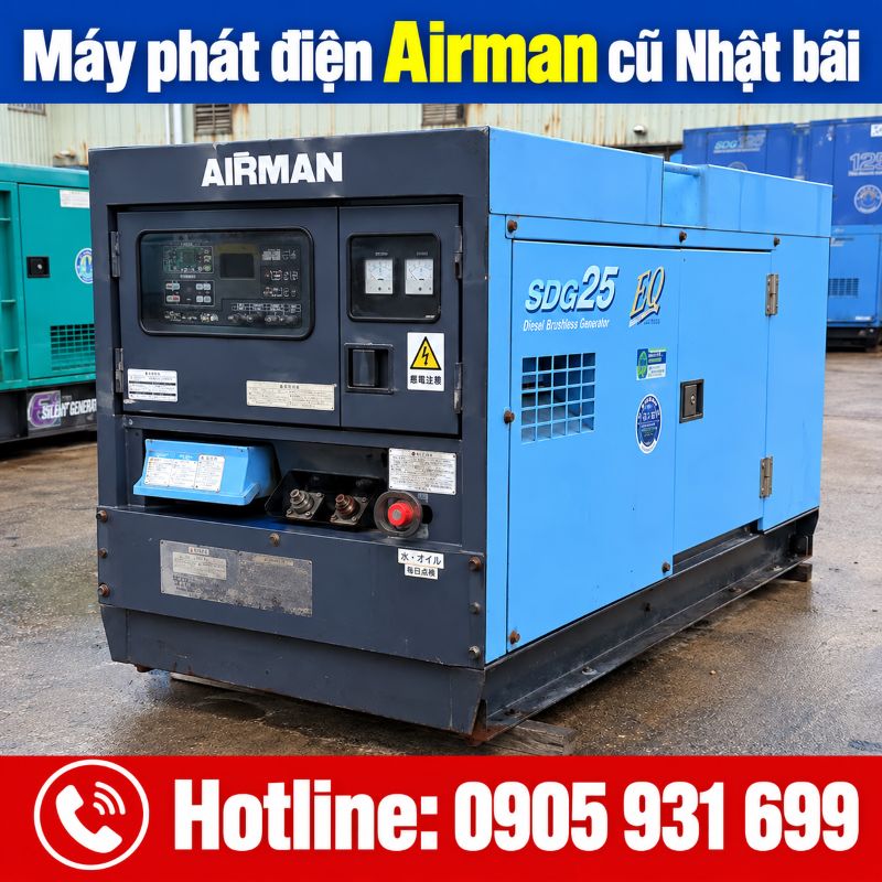 Máy phát điện Airman Nhật bãi cũ - Giá tốt tại TPHCM