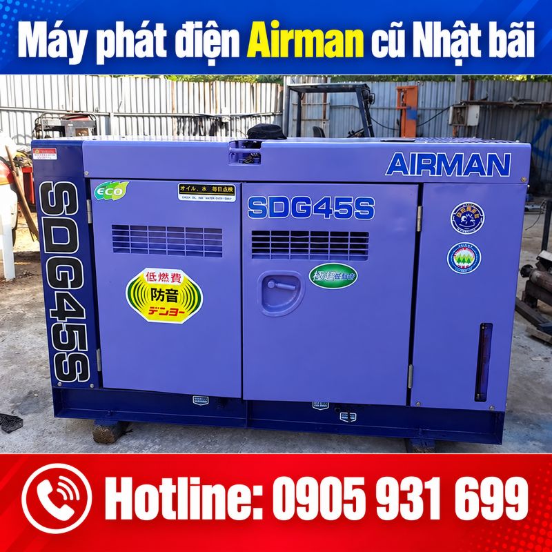 Máy phát điện Airman Nhật bãi cũ - Giá tốt tại TPHCM