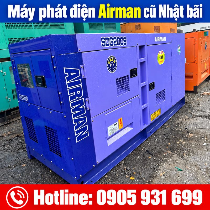 Máy phát điện Airman Nhật bãi cũ - Giá tốt tại TPHCM