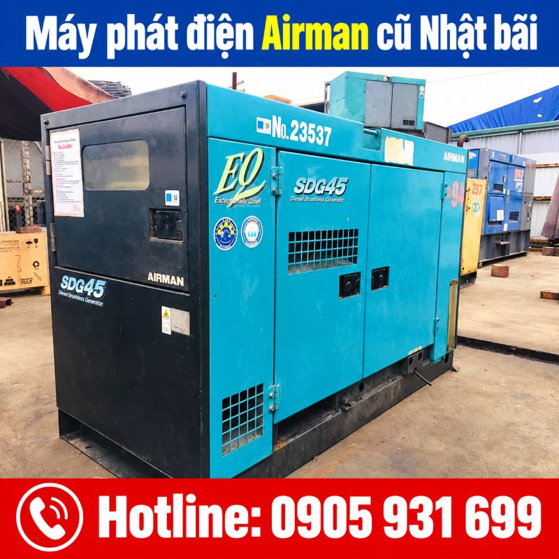 Máy phát điện Airman Nhật bãi cũ - Giá tốt tại TPHCM