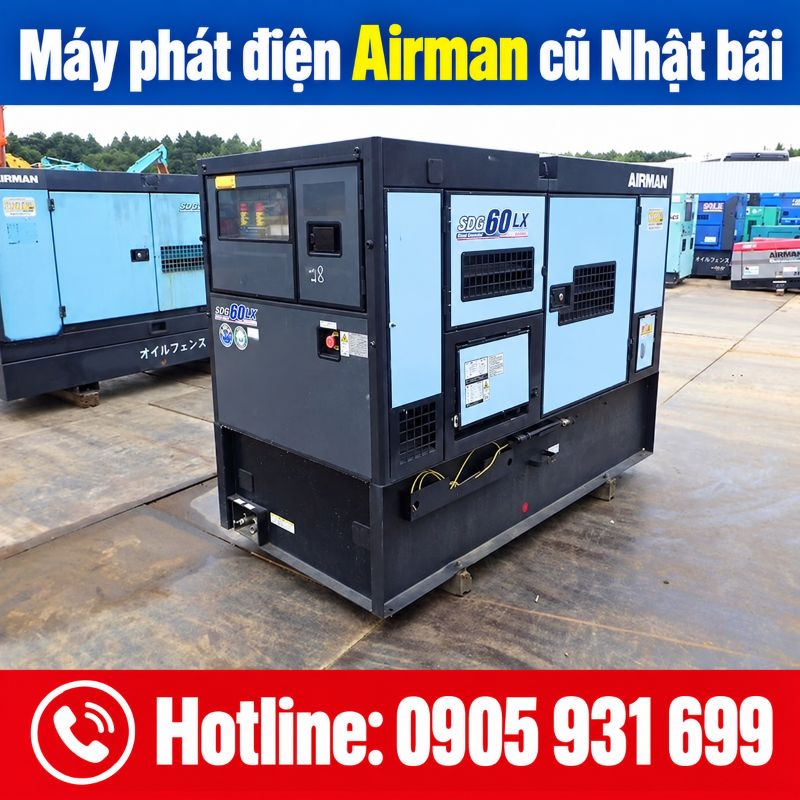 Máy phát điện Airman Nhật bãi cũ - Giá tốt tại TPHCM