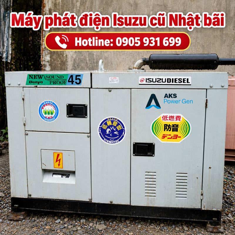 Máy phát điện Isuzu Nhật bãi cũ - Giá tốt tại TPHCM