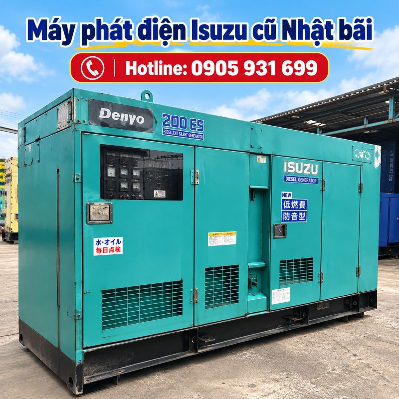 Máy phát điện Isuzu Nhật bãi cũ - Giá tốt tại TPHCM
