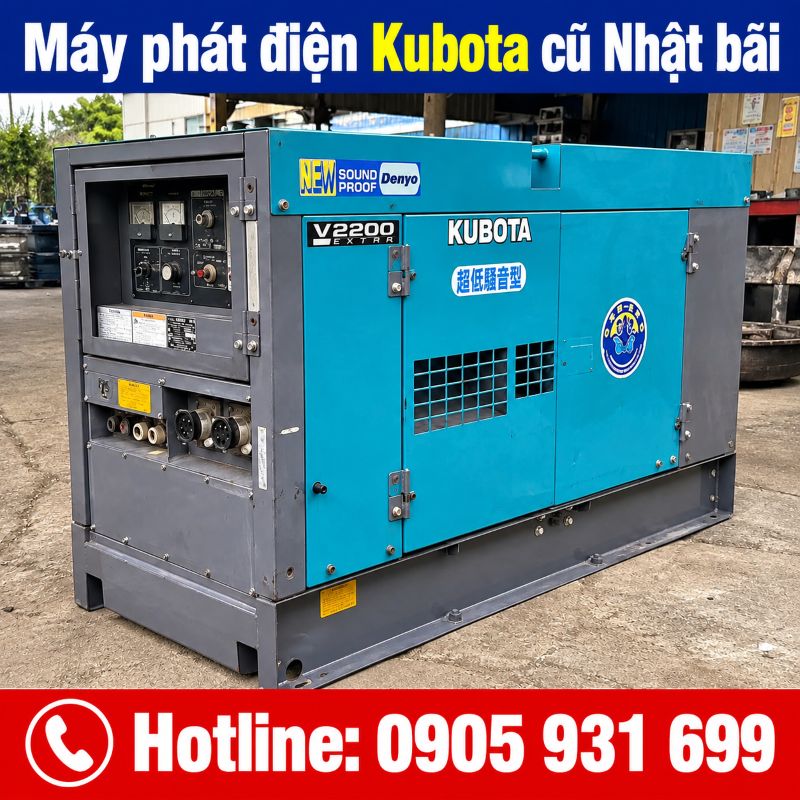 Máy phát điện Kubota Nhật bãi cũ - Giá tốt tại TPHCM